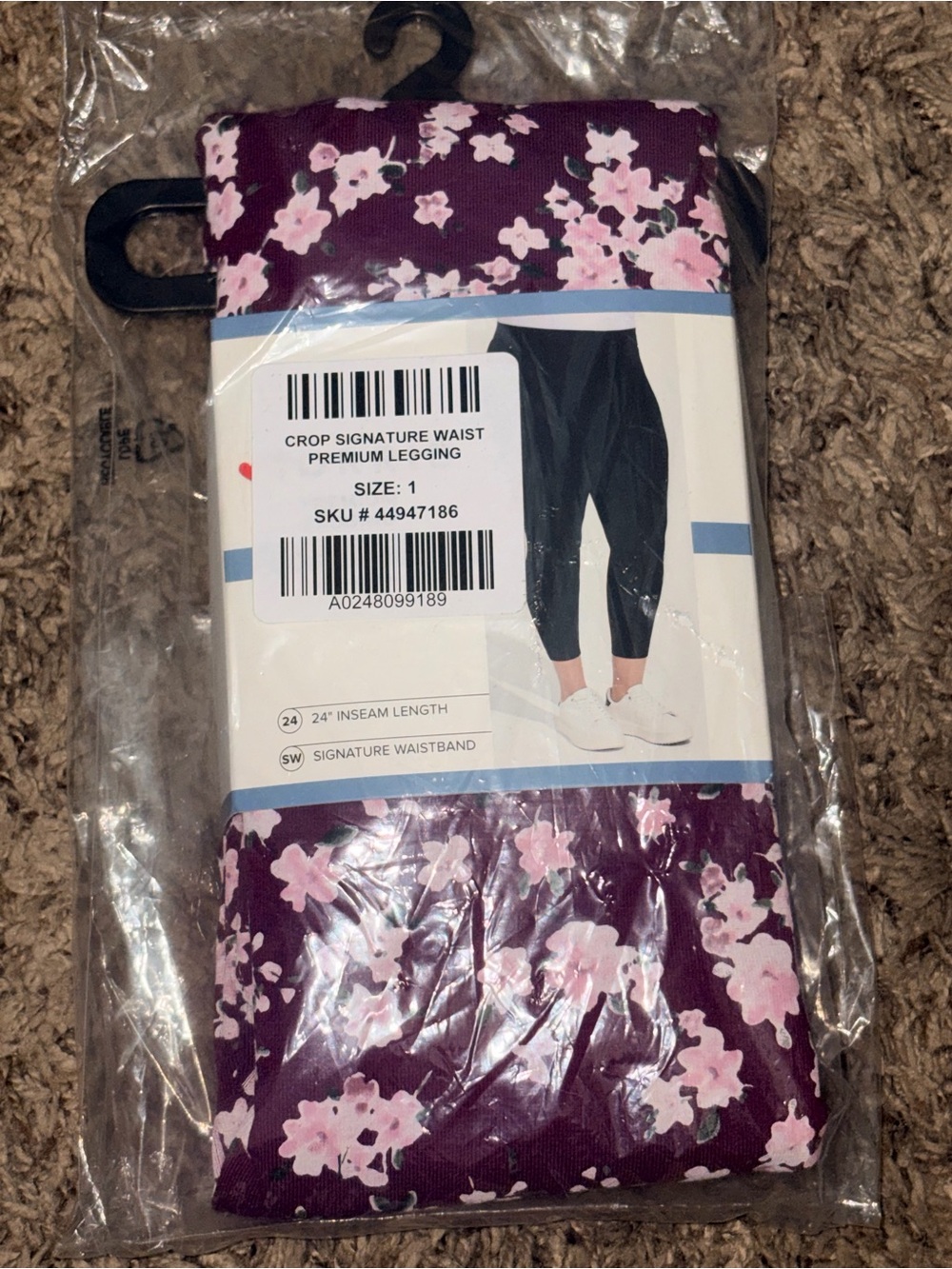 Torrid 1X Crop Signature Waist Premium Legging NWT PURPLE floral - Picture 5 of 5